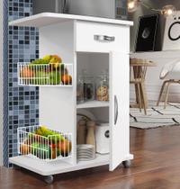 Fruteira compacta com Cestos laterais - Cor Branca