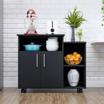 Fruteira Cozinha 2 Portas com 5 Rodizios Multiuso Tampo Para Microondas