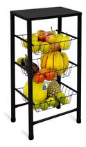 Fruteira Cozinha 3 Cestos Frutas Reforçada Tampo Em Aço Para Filtro Fruteira Cozinha 3 Cestos Frutas Reforçada Tampo Em Aço Para Filtro