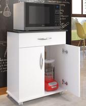 Fruteira Cozinha Armário 2 Portas 1 Gaveta Microondas Balcão Preto