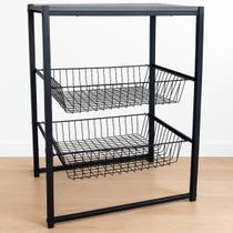 Fruteira Cozinha Chão Esmaltada Em Aço Suporte Bebedouro