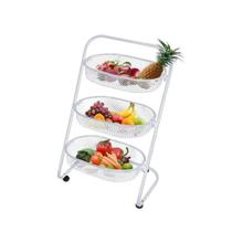 Fruteira Cozinha de Chão Moderna Rodinhas Preta Grande