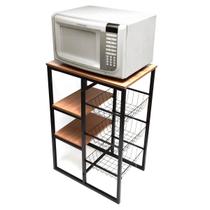 Fruteira Cozinha Metal 3 Cesto Suporte Galão Ou Microondas