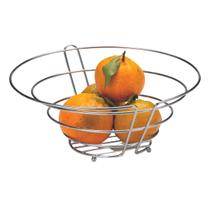 Fruteira cromada redonda aramado arthi para mesa resistente Fruteira cromada redonda aramado arthi para mesa resistente