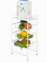 Fruteira de chão 3 cestos aramado base para bebedouro metal