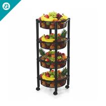Fruteira de Chão 4 Andares com Rodinhas Cesto Organizador Plástico Multiuso para Cozinha e Frutas Fruteira de Chão 4 Andares com Rodinhas Cesto Organizador Plástico Multiuso para Cozinha e Frutas