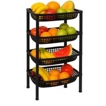 Fruteira de Chão Cesto 4 Andares Organizador Frutas Multiuso