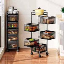 Fruteira De Chão Com 5 Divisórias Giratória 95x28cm Elegante VariaçãoFRUTEIRA DE CHÃO PRETO Fruteira De Chão Com 5 Divisórias Giratória 95x28cm Elegante VariaçãoFRUTEIRA DE CHÃO PRETO