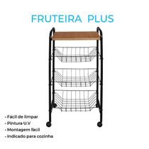 Fruteira De Chão Com Rodinhas 3 Andares Aço Multiuso Cozinha Fruteira De Chão Com Rodinhas 3 Andares Aço Multiuso Cozinha
