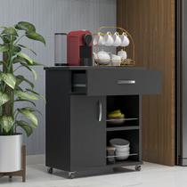 Fruteira de Chão Com Rodinhas Porta Microondas e Gaveta Multiuso Móveis Bonatto