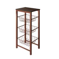 Fruteira de Chão Cozinha Desmontada Aço Preto Tampo Preto Madri Fruteira de Chão Cozinha Desmontada Aço Preto Tampo Preto Madri
