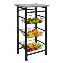Fruteira De Chão Cozinha Metal Com Tampo De Granito Fruteira De Chão Cozinha Metal Com Tampo De Granito