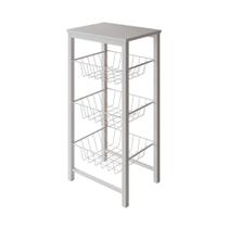 Fruteira de Chão Cozinha Montada Aço Branco Tampo Branco Roma Fruteira de Chão Cozinha Montada Aço Branco Tampo Branco Roma