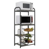 Fruteira de Chão em Aço Anticorrosivo Tampos de Granito Multiuso Fabone Citrino 139x65x40cm