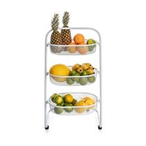 Fruteira de Chão Montada com Rodinhas Cozinha em Aço Resistente Reforçada Multiuso Fruteira de Chão Montada com Rodinhas Cozinha em Aço Resistente Reforçada Multiuso