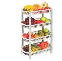 Fruteira De Chão Organizador De Plástico Multiuso 4 Cestos - São Bernardo - São Bernardo Fruteira De Chão Organizador De Plástico Multiuso 4 Cestos - São Bernardo - São Bernardo