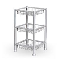 Fruteira de Chão Plástica Suporte 3 Andares Cesto Organizador Multiuso