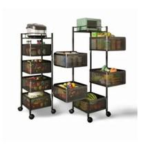 Fruteira de Chão Quadrada 05 Divisorias Cozinha Organizador