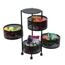 Fruteira de Chão Redonda 04 Divisorias Cozinha Organizador