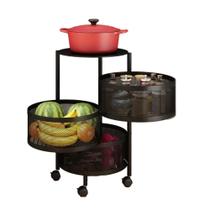 Fruteira De Chão Redonda Cozinha 3 Andares Rodízio 3KAM Fruteira De Chão Redonda Cozinha 3 Andares Rodízio 3KAM
