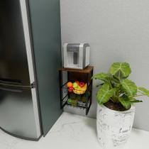 Fruteira De Cozinha Parede Industrial Vertical 2 Cestos