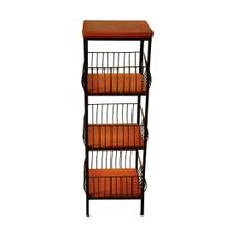 Fruteira de Ferro e Madeira Grande para Cozinha 3 Andares Artesanal Fruteira de Ferro e Madeira Grande para Cozinha 3 Andares Artesanal