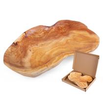 Fruteira de madeira BTEOBFY Madeira natural feita à mão 28-33cm