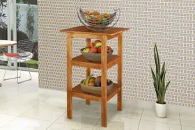 Fruteira de madeira com 2 Prateleiras Mel Josimar Fruteira de madeira com 2 Prateleiras Mel Josimar