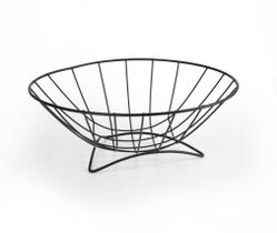 Fruteira de Mesa Aço com Acabamento em Poliéster Preto Fosco 29,5x10,5cm - Arthi