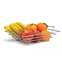 Fruteira de Mesa Cesta de Frutas Aramada Quadrada Cozinha Decorativa 28cm