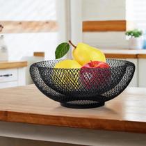 Fruteira de Mesa Cesta de Frutas Preta Aramada Redonda Cozinha Decorativa - Click&Compre