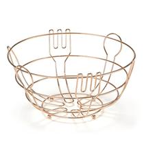 Fruteira De Mesa Cobre Rose Gold Line Redonda