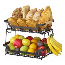 Fruteira de Mesa de 2 Andares com Tábua de Cortar,Cesta de Frutas com Alça para Armazenamento,Cesta de Armazenamento de Frutas e Verduras para Cozinha Fruteira de Mesa de 2 Andares com Tábua de Cortar,Cesta de Frutas com Alça para Armazenamento,Cesta de Armazenamento de Frutas e Verduras para Cozinha
