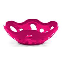 Fruteira de mesa de plástico redonda rosa