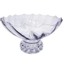 Fruteira De Mesa De Vidro Decorativa Redonda Grande Com Pé