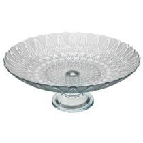 Fruteira de mesa de vidro redonda com pé decorativa - centro de mesa vitazza