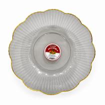 Fruteira De Mesa Decorativa Redonda 25cm Com Borda Dourada - Fruteira De Mesa Decorativa Redonda 25cm Com Borda Dourada -