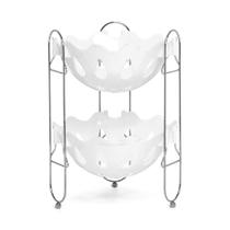 Fruteira De Mesa Dupla Cromada Branco - Capricho