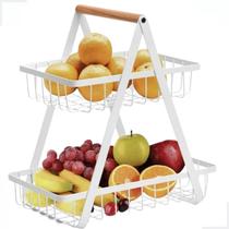 Fruteira De Mesa Frutas Legumes Organizador Aramado Premium Bancada Quadrada Em Aço Extra Forte