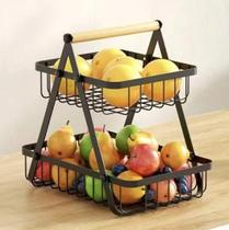Fruteira de Mesa ou Cesto Multiuso Cesta de metal portátil Organizador para Casa Cozinha Escritório