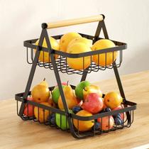 Fruteira De Mesa Premium 2 Andar Cesta De Frutas E Legumes