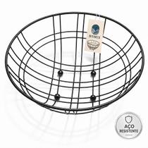 Fruteira de Mesa Preta Fosca em Metal Design Moderno com Pés Esféricos e Acabamento Premium WESTING by BSMIX