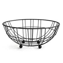 Fruteira de Mesa Preta Fosca em Metal Design Moderno com Pés Esféricos e Acabamento Premium WESTING by BSMIX