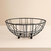 Fruteira de Mesa Preta Fosca em Metal Design Moderno com Pés Esféricos e Acabamento Premium WESTING by BSMIX