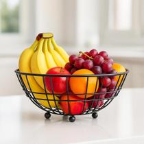 Fruteira de Mesa Preta Fosca em Metal Design Moderno com Pés Esféricos e Acabamento Premium WESTING by BSMIX Fruteira de Mesa Preta Fosca em Metal Design Moderno com Pés Esféricos e Acabamento Premium WESTING by BSMIX