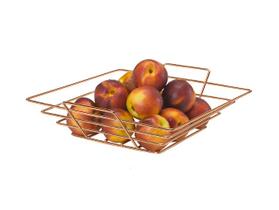 Fruteira de mesa quadrada art cook rose gold - Cobre lux