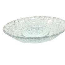 Fruteira de Vidro Centro de Mesa Cristal 30CM Moderna para Servir Saladas e Frutas Cozinha Gourmet Versatil.