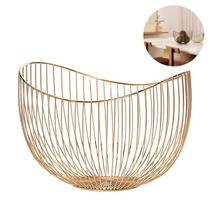 Fruteira Decorativa De Metal Dourado Moderna Para Sala E Quarto