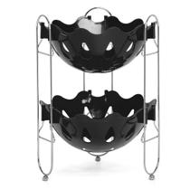 Fruteira Dupla Cromo Colors Preta Fruteira Dupla Cromo Colors Preta