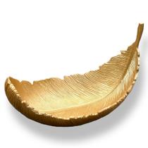 Fruteira Folha Bandeja Centro De Mesa Dourado Travessa